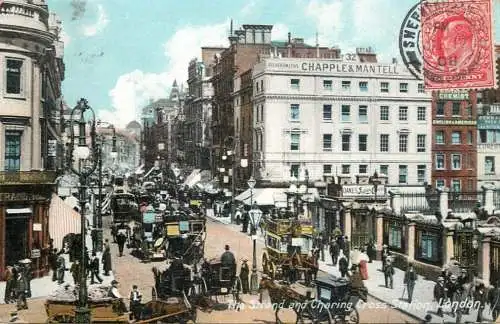United Kingdom England Old London surface transport Charing Cross station cariage coach bus