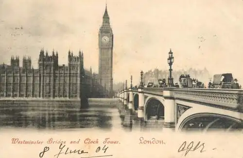 United Kingdom England London Westminster bridge and Clock tower