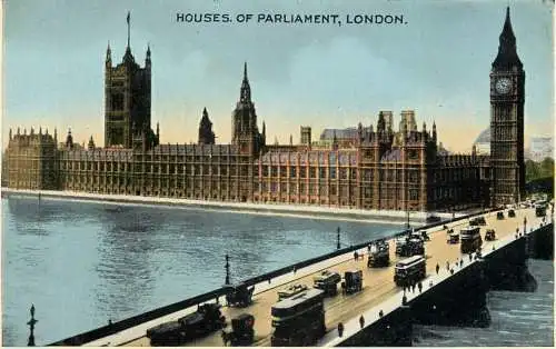 United Kingdom England London Houses of Parliament tram bus