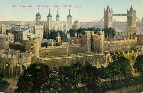 United Kingdom England London  Tower of London and bridge