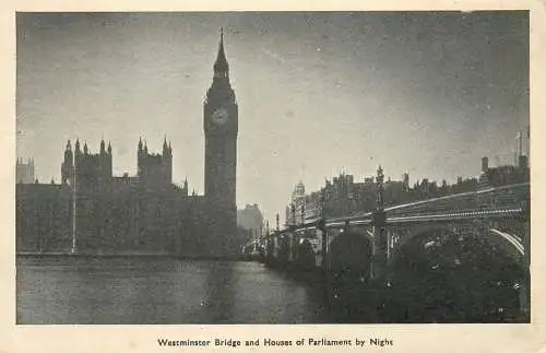 United Kingdom England London Houses of Parliament and Westminster bridge night view