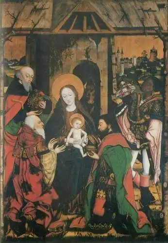Painting Adoration of the Kings by Jorg Stocker religious art greetings card