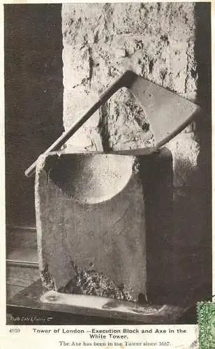 UK England London Tower of London execution block and axe