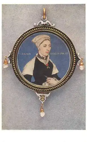 Fine arts statue Hans Holbein miniature portrait of Mrs. Pemberton