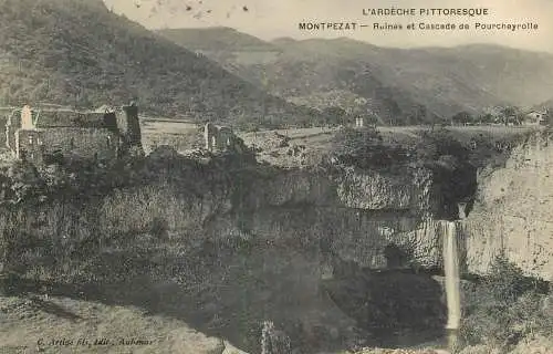 France L'Ardeche pittoresque  Montpezat Ruines & Cascade de Pourcheyrolle