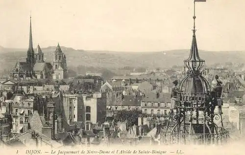 France Dijon Le Jacquemart de Notre Dame & l'Abside de Sainte Benigne