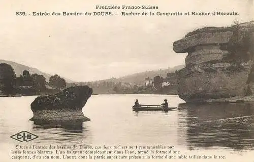 France Frontiere Franco-Suisse Entree des Bassins du Doubs Rocher de la Casquette & Rocher d'Hercule