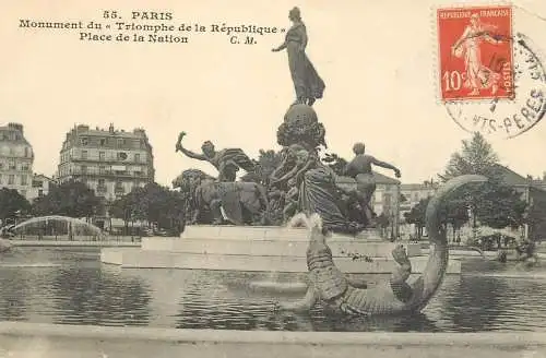 France Paris Place de la Nation Monument du "Triomphe de la Republique"
