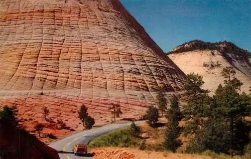 USA Checkerboard Mesa Mount Caramel Highway near Zion National Park