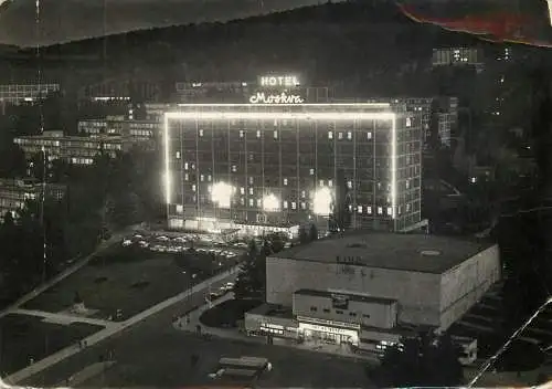 Czech Republic Gottwaldov Zlin Hotel Moskva night view