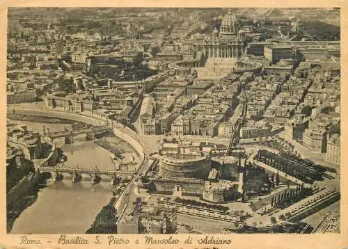 Italy Roma Basilica S Pietro e Mausoleo di Adriano aerial view