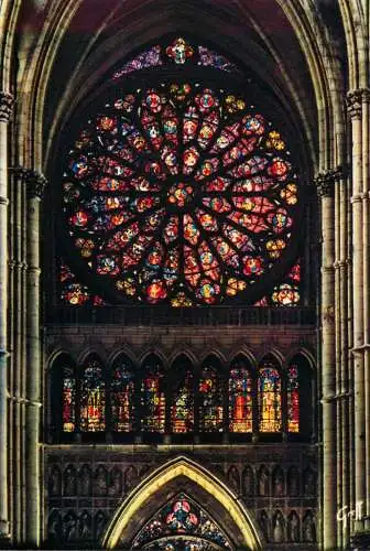 France Marne  Reims cathedral vitraux modernes Grande Rose