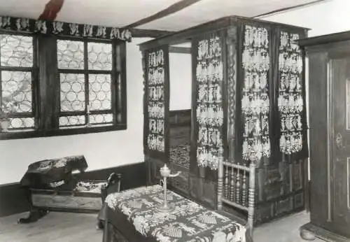 Germany Bachhaus Eisenach musuem living-quarters of a 1700 middle class family sleeping room