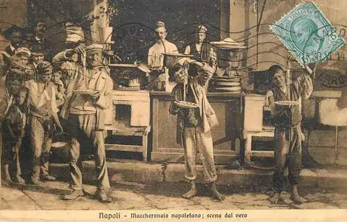 Italia Napoli Maccheroni maccheronaio napoletano 1914