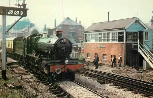 Railway transport train locomotive Lydham Manor at Paignton station