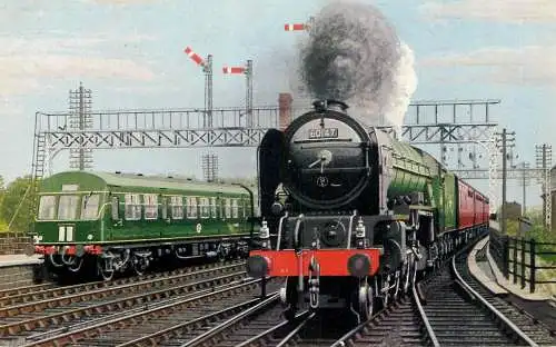 Railway transport train locomotive up express Class A1 60417