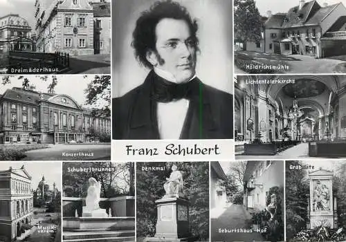 Áustria Vienna Franz Schubert portrait & city views