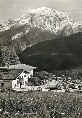 Germany Gasthaus Zipfhausl mit Watzmann Sahnegletscher