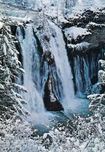 USA Burney Falls CA winter scenery