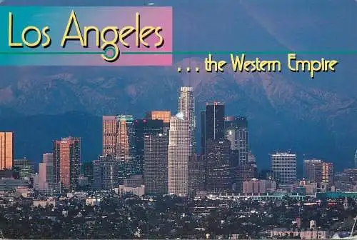 USA Los Angeles CA city skyline at night