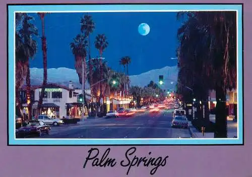 USA Palm Springs Canyon Drive at night