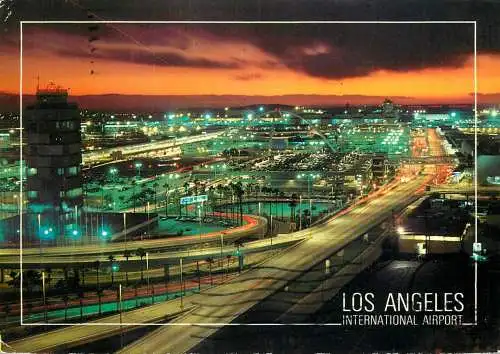 USA Los Angeles CA International Airport night view panorama