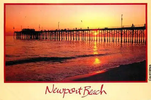 USA Newport Beach CA Balboa pier sunset view