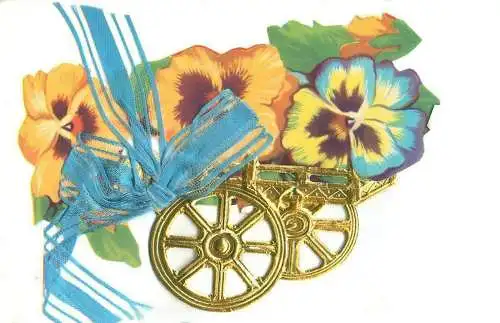 Paper cut heart ease flowers fantasy greetings postcard