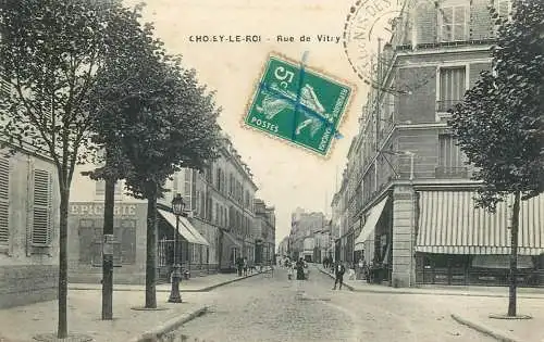 cpa Choisy-le-Roi rue de Vitry (unstick back)