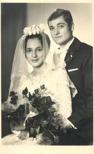 Real photo social history bride and groom picture