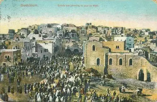 Bethleem entree des pelerins le jour de Noel