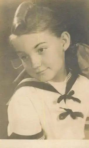 Real photo social history elegant young wearing sailor costume