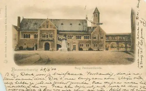 Braunschweig 1900 Postkarte Burg Dankwarderode
