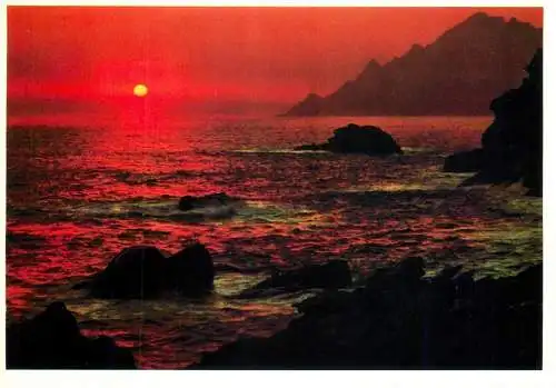 World sunset crepuscule coucher du soleil la Mediterranee 1991