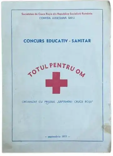 Romania pliant Crucea Rosia concurs educativ sanitar 1977