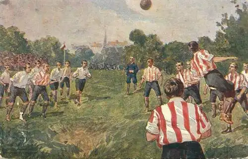Vintage fine art postcard football related