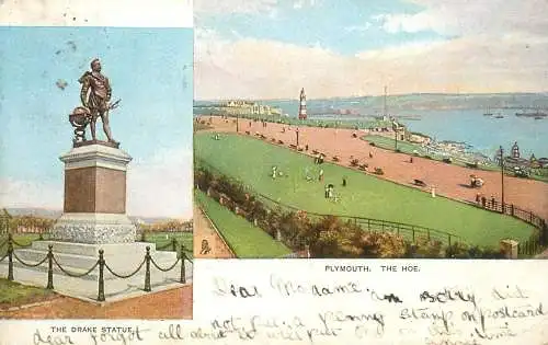 England Plymouth multi view - the Hoe & Drake statue