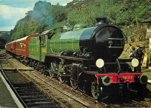 British Railways Class K1 2-6-0 No. 2005 arriving at Goathland Station on the North York Moors Railway