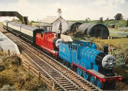 Story card based on the Railway Series by the Rev. W. Awdry James & Edward locomotive engines animated cartoon