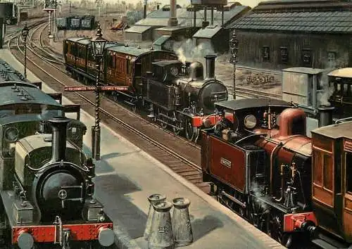 England Isle of Wight Southern Railway trains at Newport Station