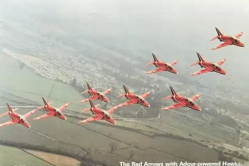 The Red Arrows with Adour-powered Hawks Families' Day air show 1987 photo