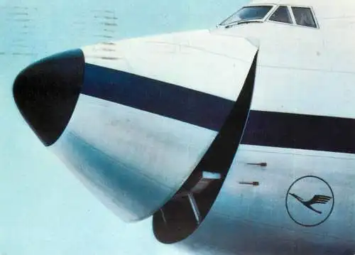 Lufthansa airplane detail aspect