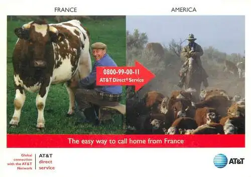 Farm types and scenes cow herd AT&T mobile phone advertising