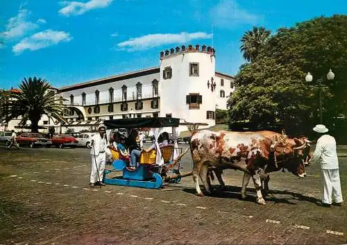 Portugal Madeira Governor's Palace & a typical Madeira ox-cart