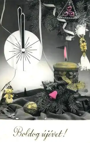 Happy New Year greetings decorative ornaments