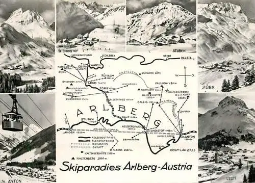 Austria Arlberg Skiparadies multi view & map area