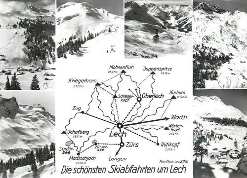 Austria Lech Skiabfahrten multi view & map area