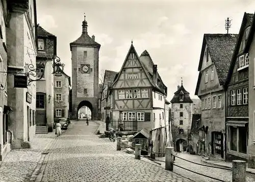 Germany Rothenburg ob der Tauber Das Plonlein mit Siebersturm & Kobolzeller Tor