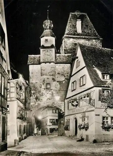 Germany Rothenburg ob der Tauber Markusturm bei Nacht
