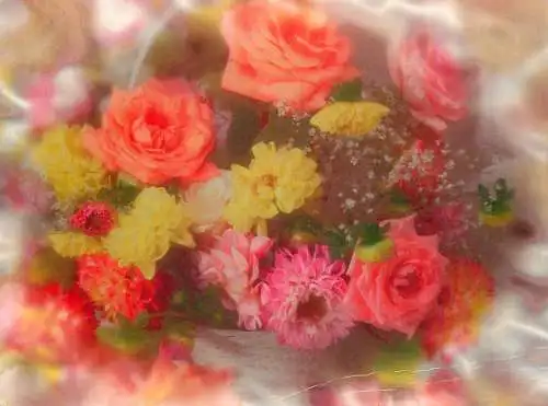 Advertising postcard flower vase
